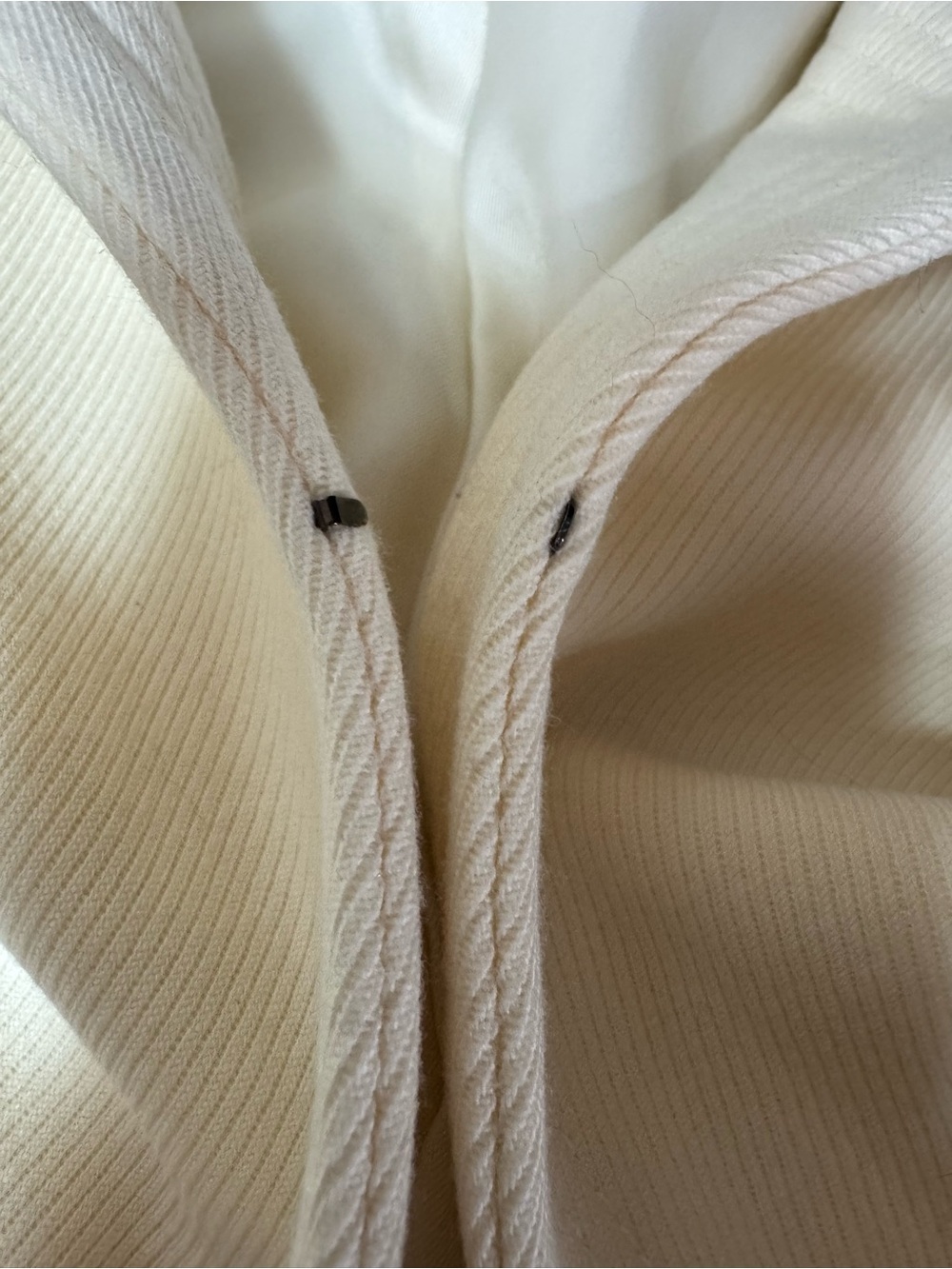 ZARA Collection Wool Blend Embellished Collar & Cuff Long Coat Cream - Picture 8 of 15